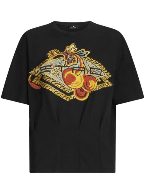 ETRO logo-applique cotton T-shirt Women