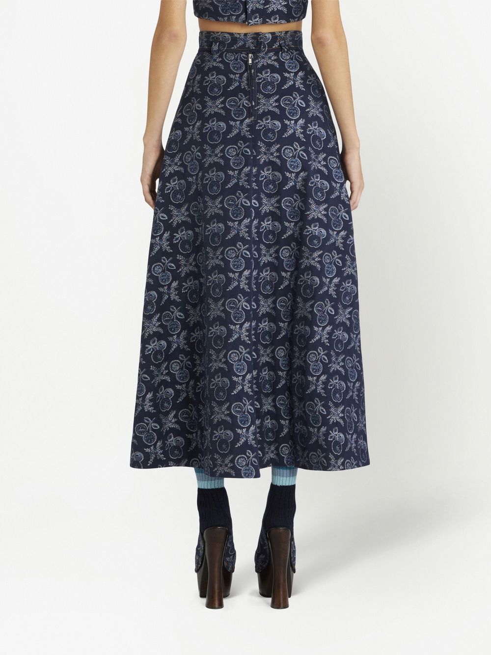 Monogram Jacquard Denim A-Line Skirt - Ready to Wear