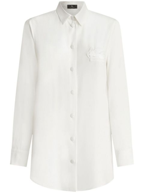 ETRO Pegaso-applique silk shirt Women