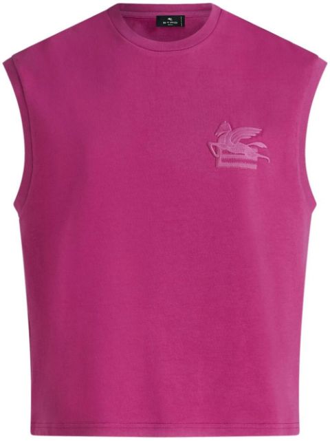 ETRO - embroidered-logo sleeveless T-shirt