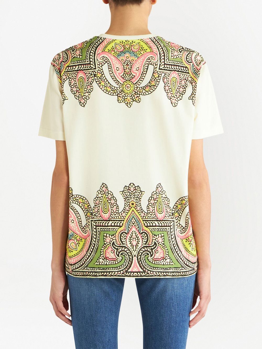 Shop Etro Paisley-print Crew-neck T-shirt In Neutrals