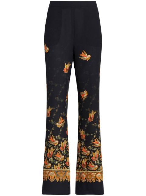 ETRO silk paisley-print straight trousers Women