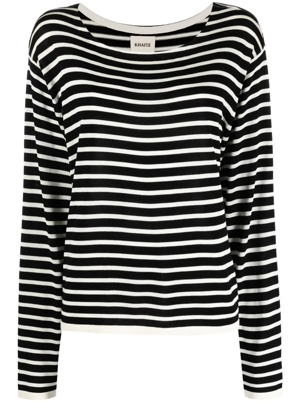 

KHAITE The Casey striped silk jumper - Black