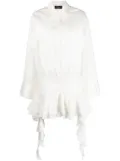 Blumarine dropped-waist ruffled shirtdress - White