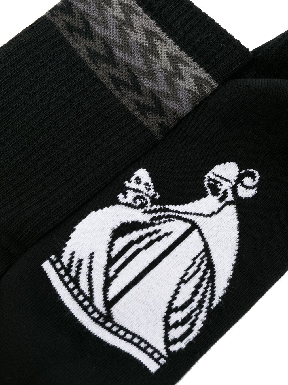 Shop Lanvin Logo-intarsia Socks In Black