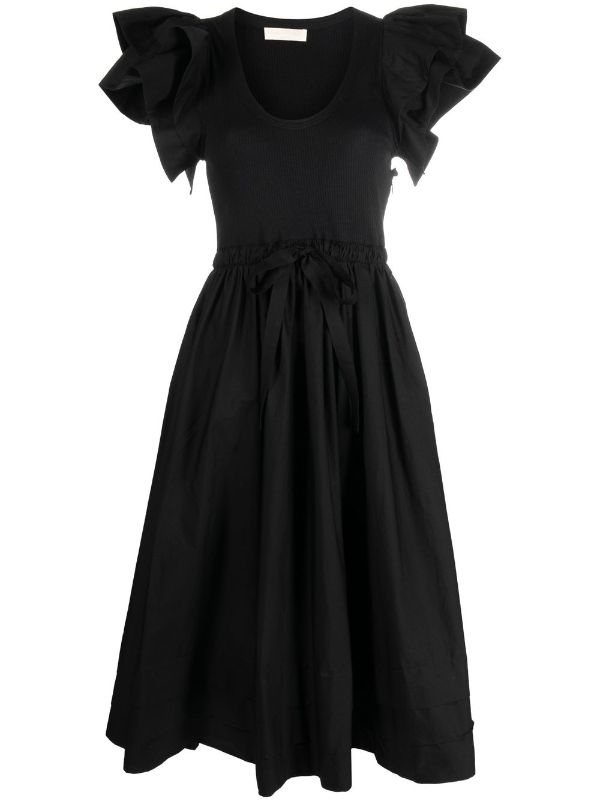 ulla johnson black ruffle dress