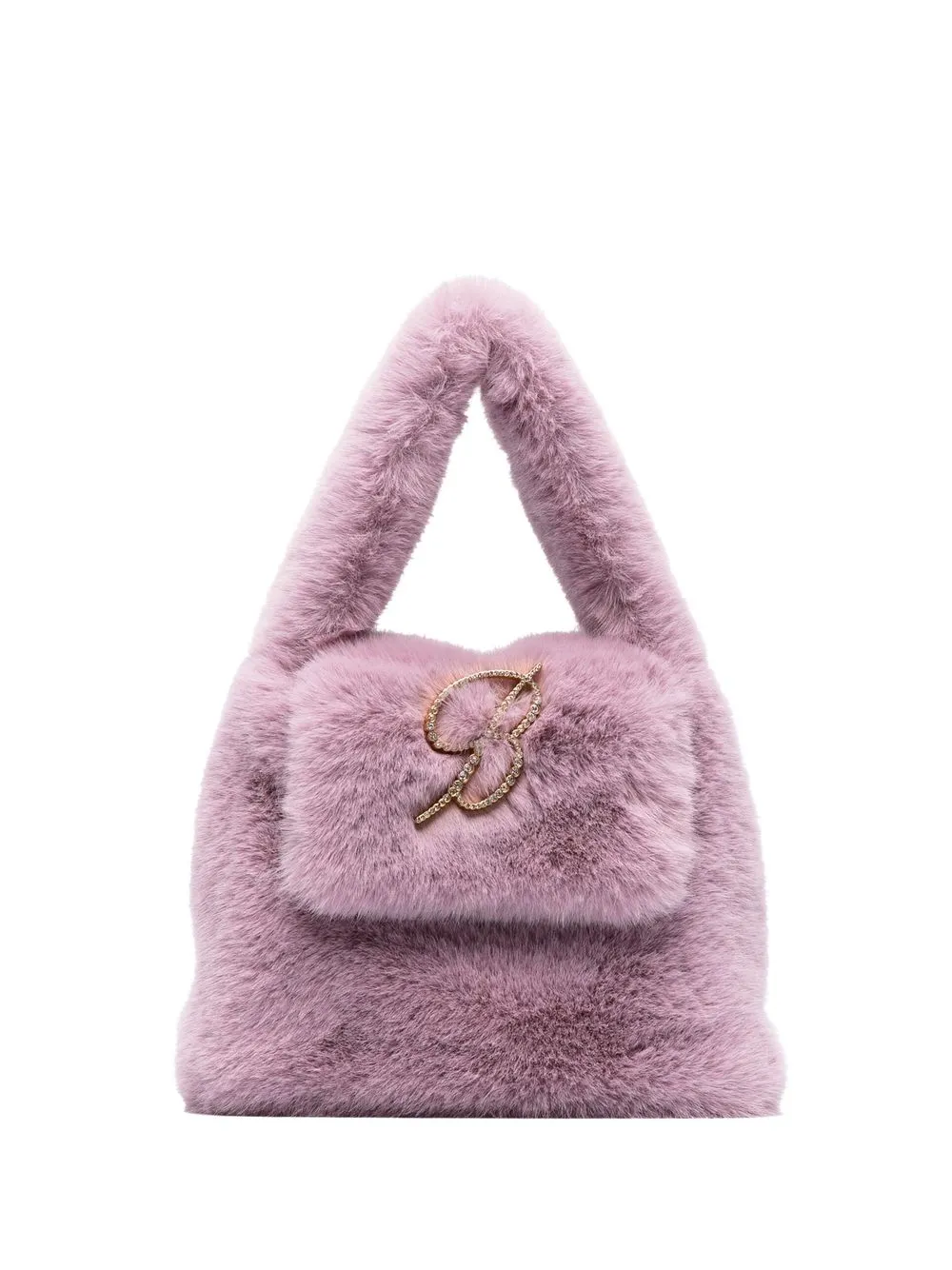 

Blumarine logo-plaque eco-fur tote bag - Purple