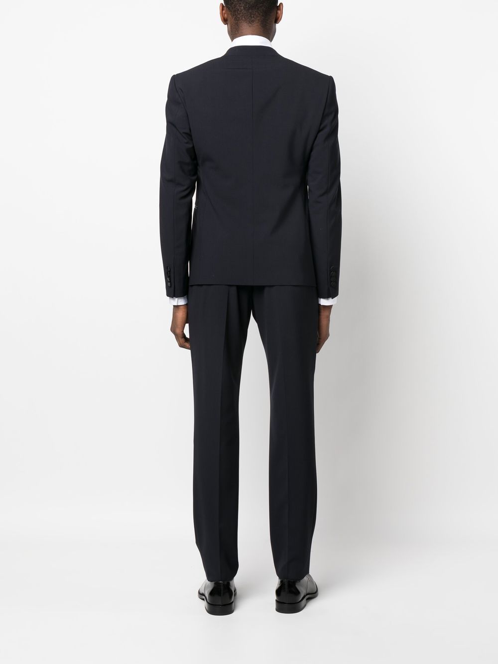 Shop Emporio Armani Double-breasted Dinner Suit In Blue