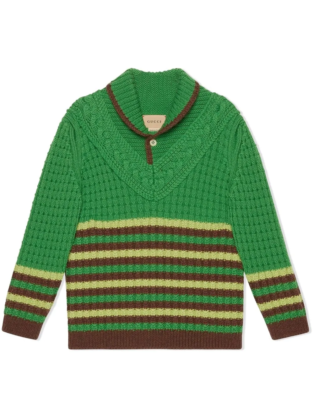 

Gucci Kids horizontal-stripe wool jumper - Green