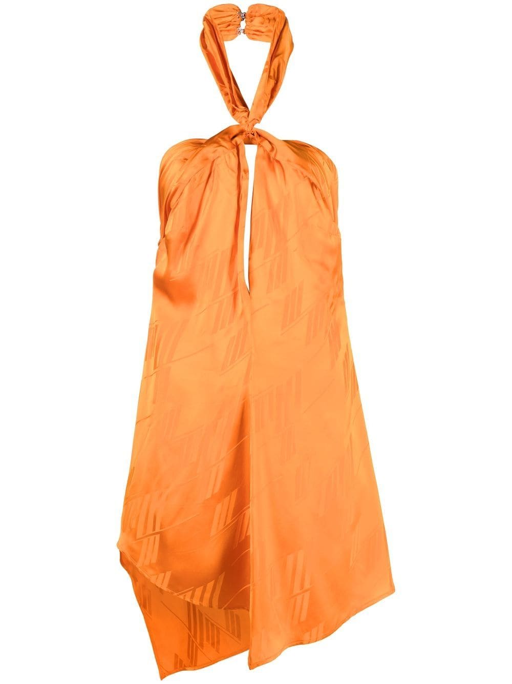 Shop Attico Becky Halterneck Dress In Orange