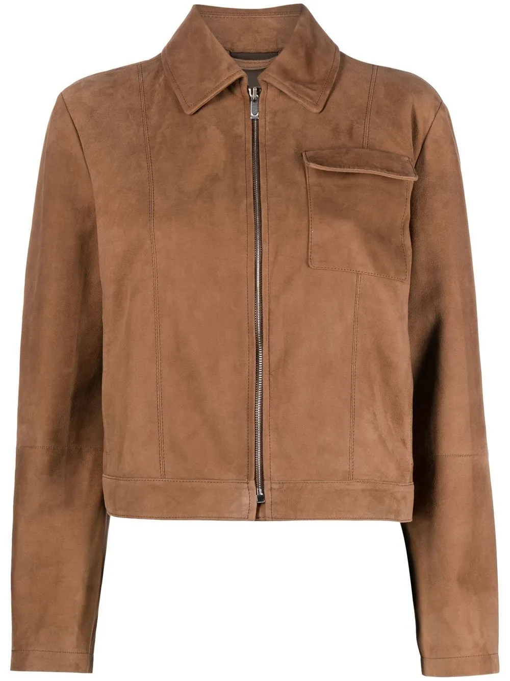 

'S Max Mara cropped suede shirt jacket - Brown