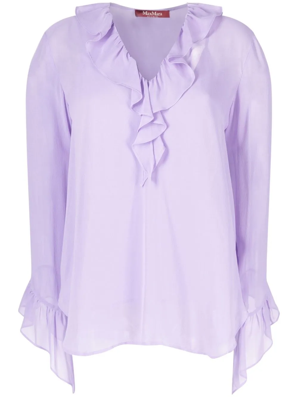 

'S Max Mara ruffle silk blouse - Purple