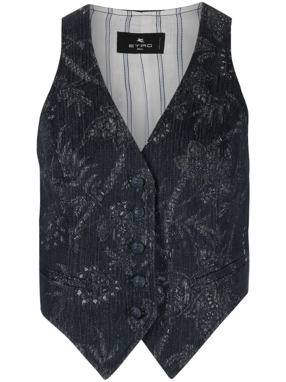 

ETRO floral-jacquard waistcoat - Blue