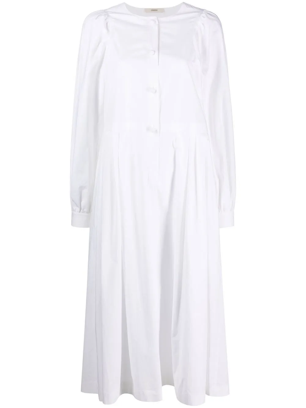 

Odeeh vestido camisero con diseño acampanado - Blanco