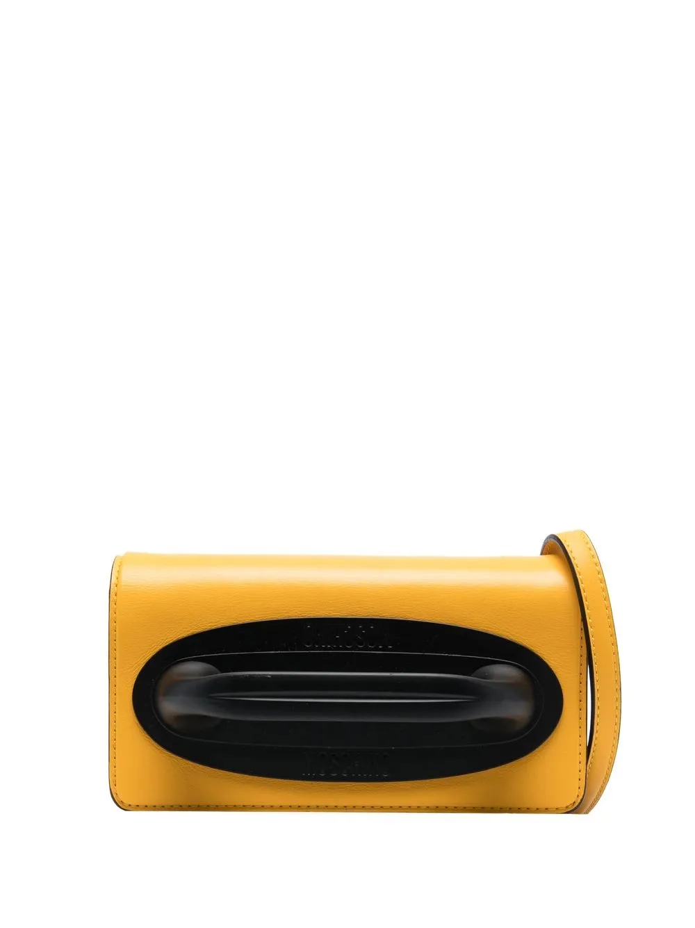 Moschino Two-tone Leather Crossbody Bag In Black