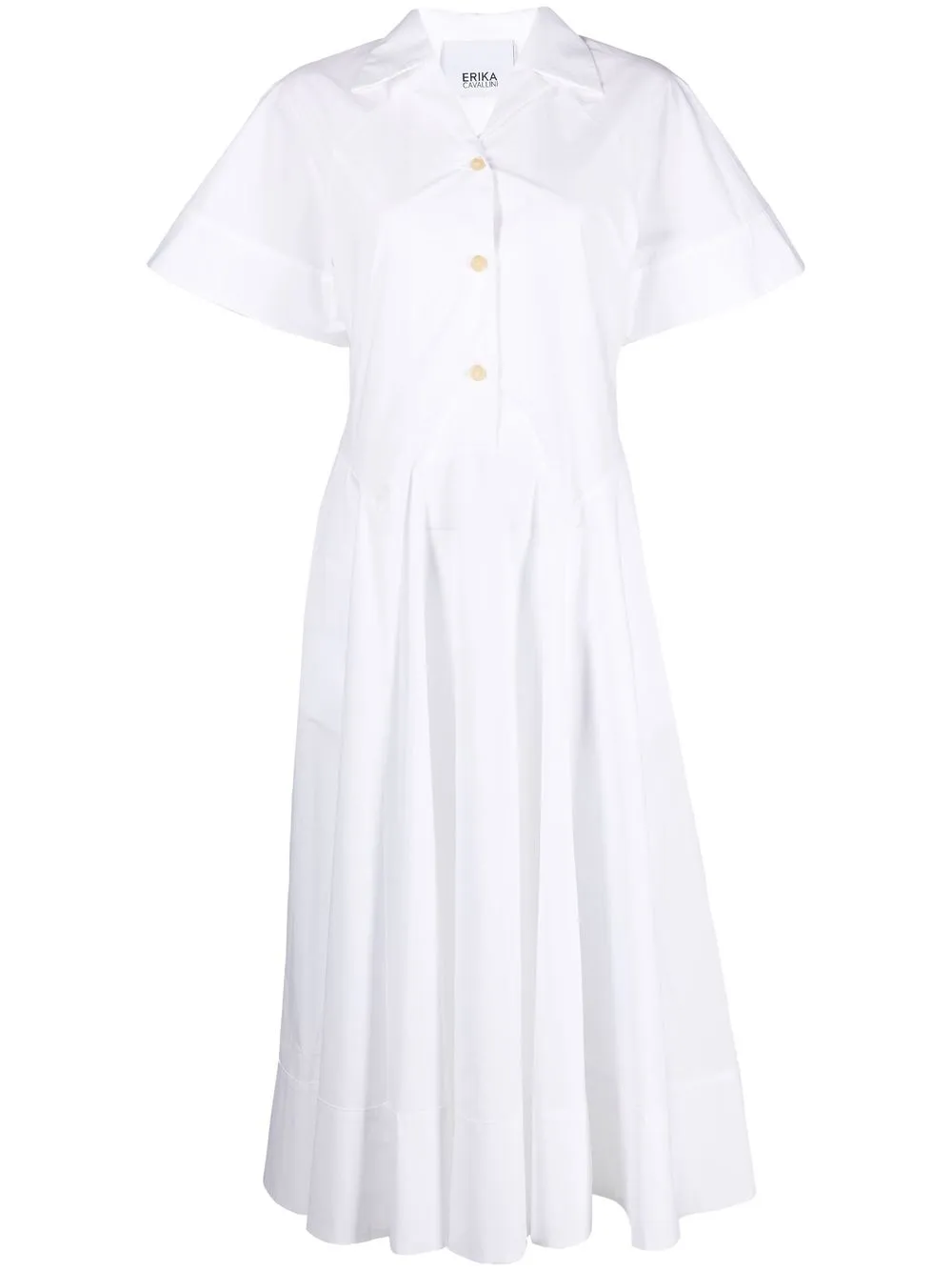 

Erika Cavallini short-sleeve midi shirt dress - White