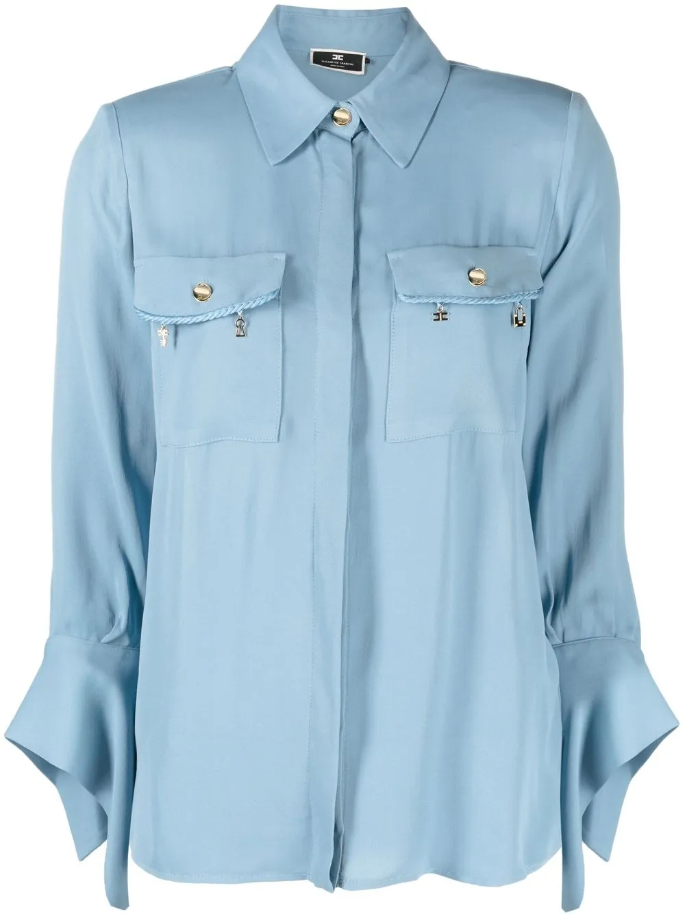 

Elisabetta Franchi logo-charm tie-sleeve shirt - Blue