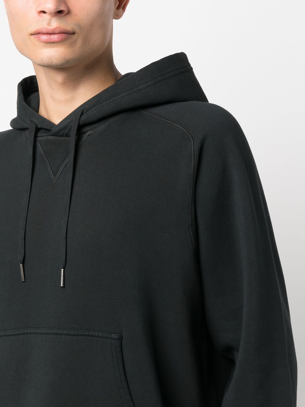 Shop Tom Ford Drawstring Pullover Hoodie In Black