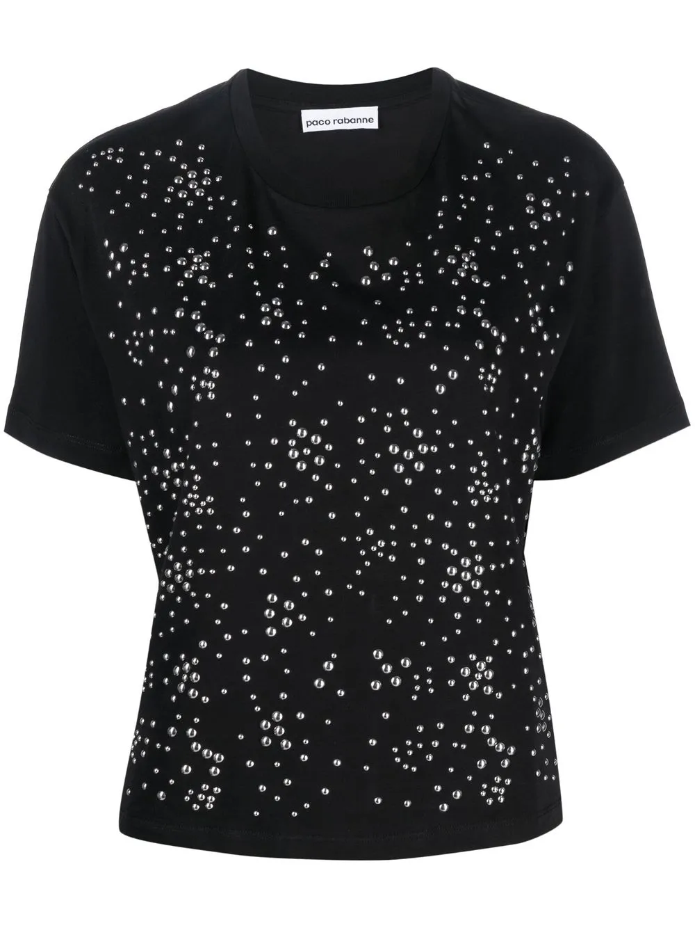 Shop Rabanne Studded Short-sleeved T-shirt In Black