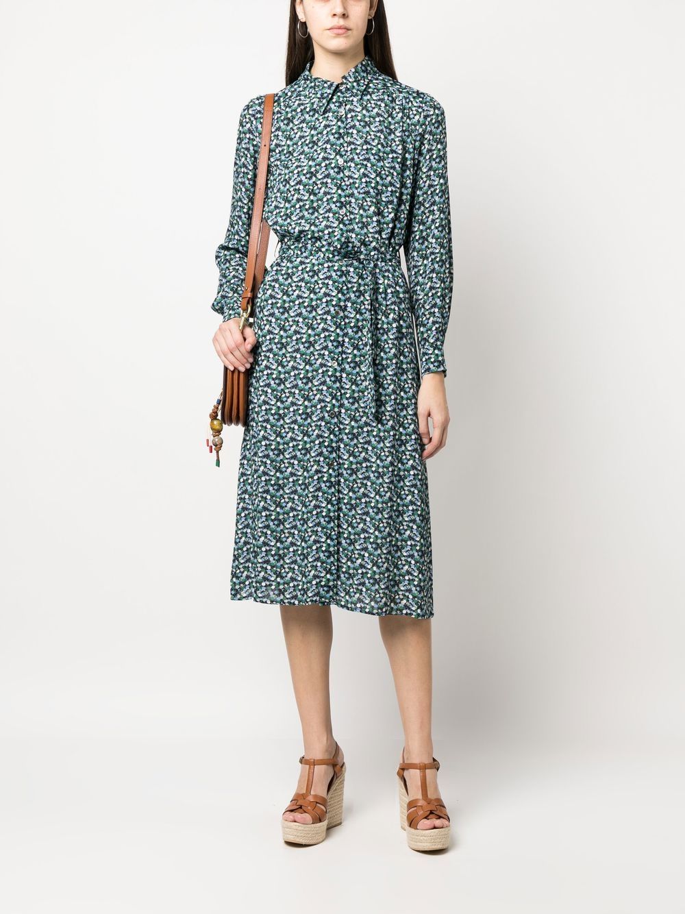 A.P.C. Blousejurk met bloemenprint - Groen