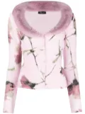 Blumarine rose-print cardigan - Pink
