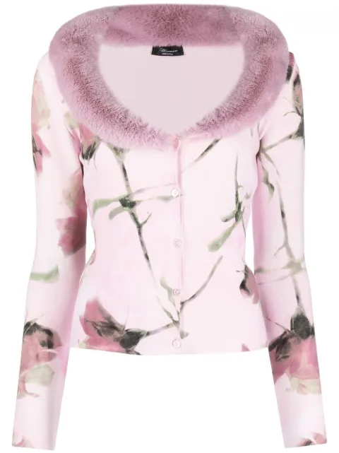 Blumarine rose-print cardigan 
