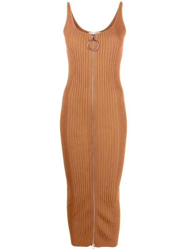 brown ruffle dress Relaxed Knitted Dress | Oud