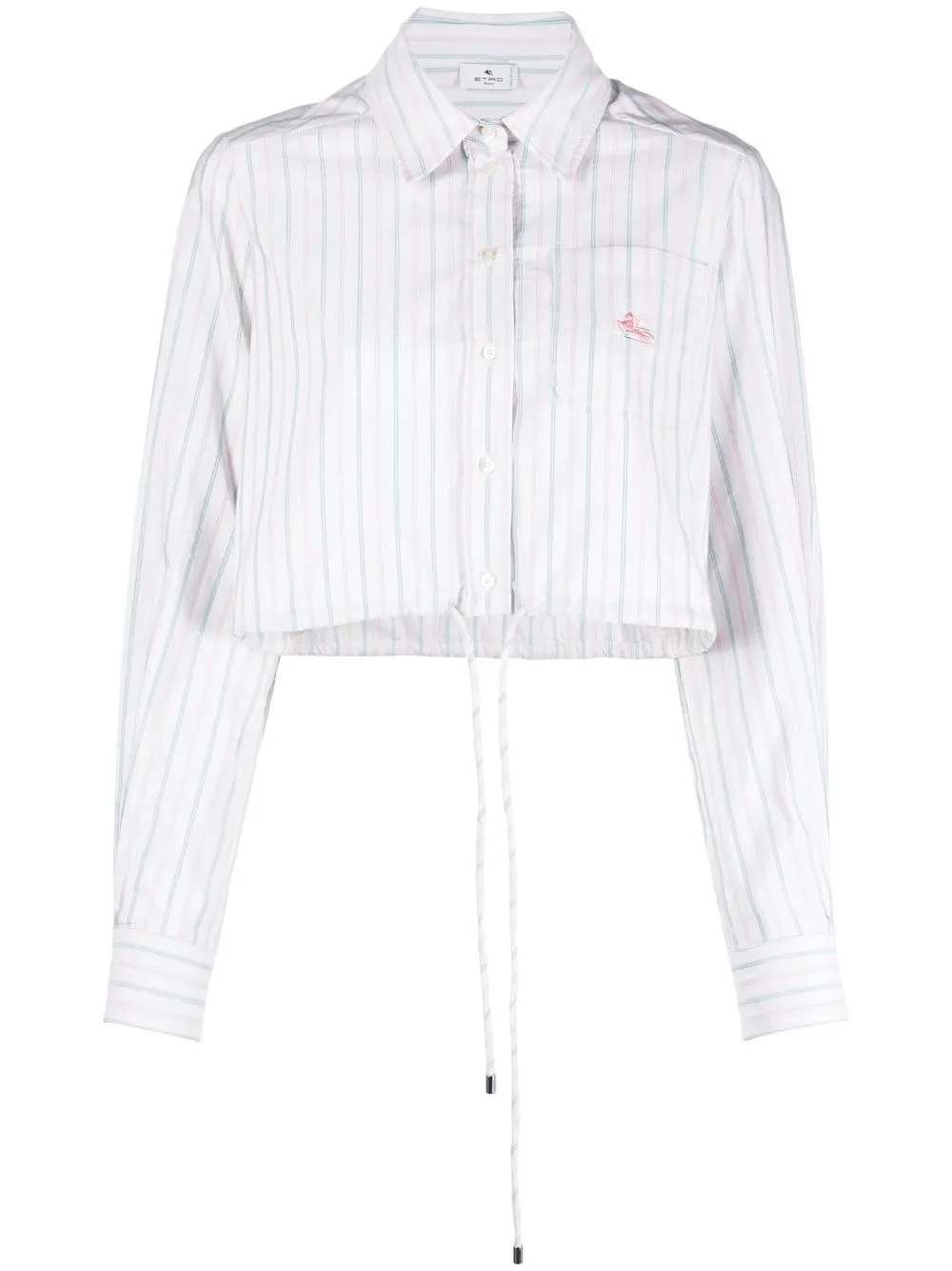 

ETRO drawstring-waist cropped shirt - White