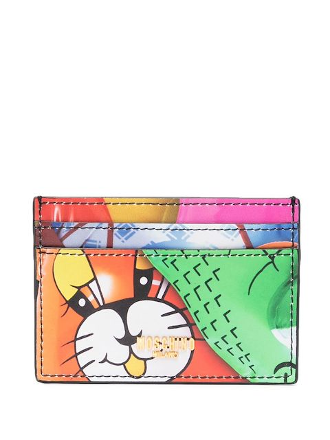 Moschino tarjetero con caricatura estampada