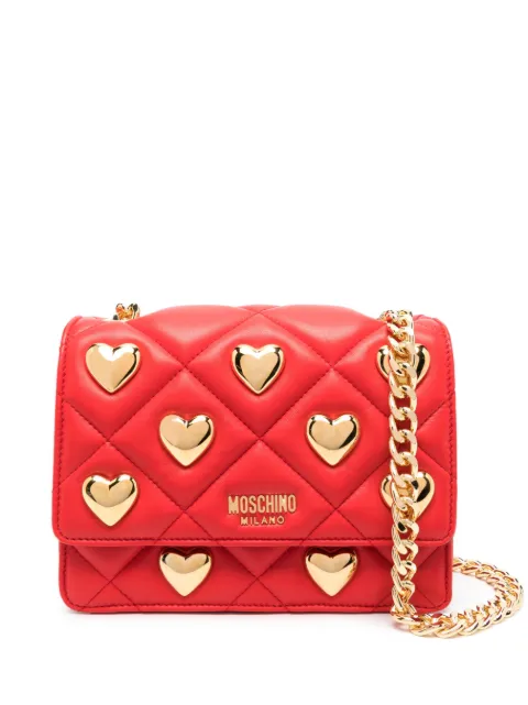 Moschino heart-stud quilted leather bag