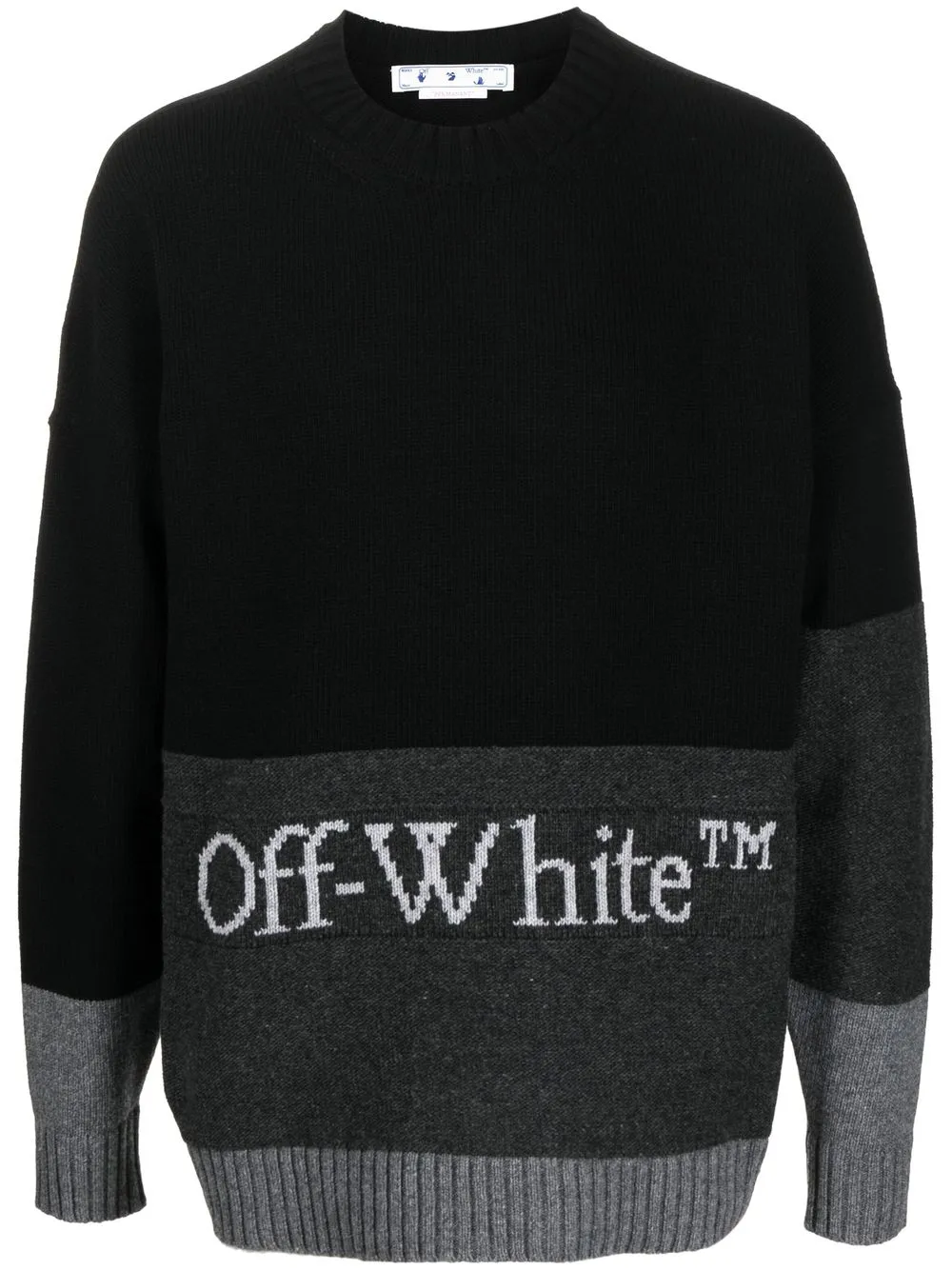 

Off-White intarsia-logo wool jumper - Black