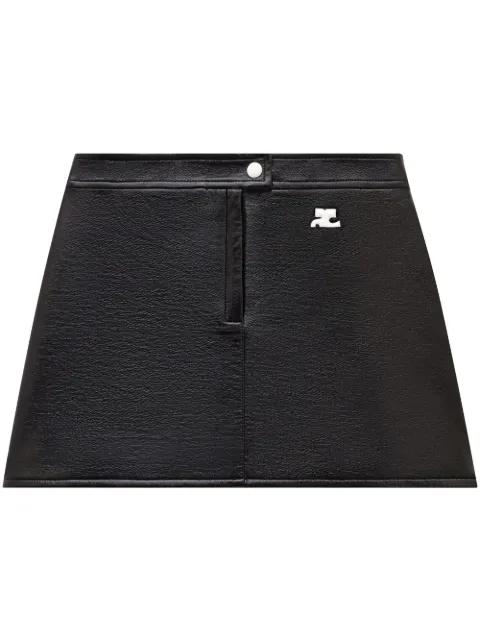 Courrèges Re-edition logo-patch mini skirt