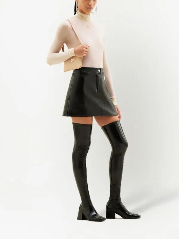 スカート Courreges - Reedition Logo Mini Skirt Courrèges Re-edition logo-patch Mini Skirt | Black | FARFETCH