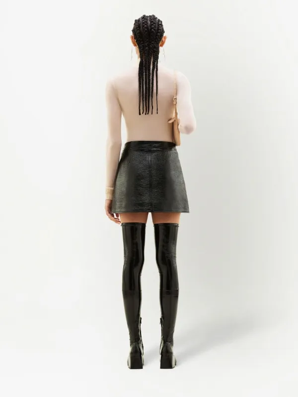 Courrèges Re-edition logo-patch Mini Skirt | Black | FARFETCH