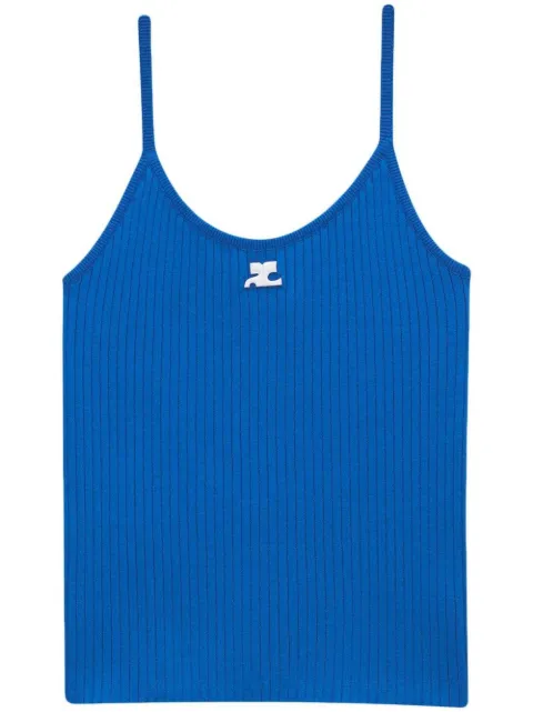 Courrèges ribbed-knit logo tank top