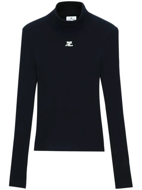 Courrèges logo-embroidered ribbed sweater