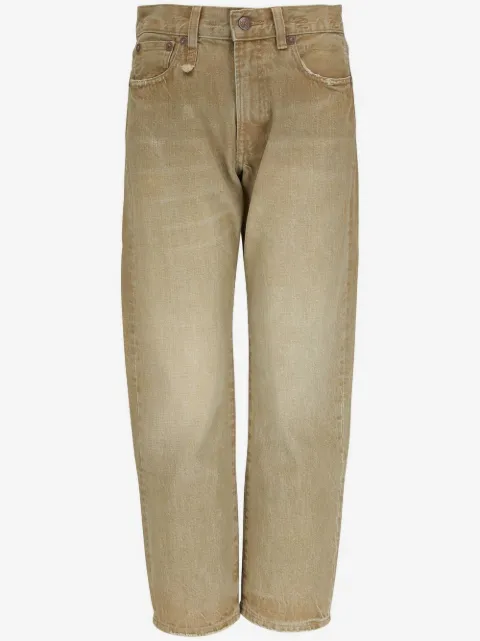 R13 stonewash straight-leg jeans