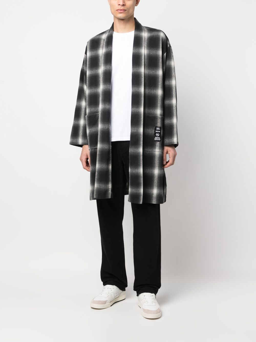 Image 2 of Neighborhood checkerboard print belted coat