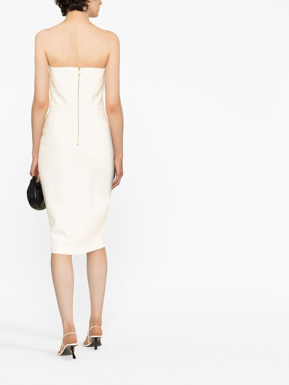 Max Mara Strapless midi-jurk Wit