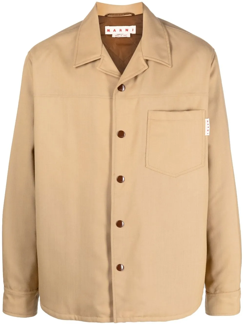 Marni Virgin Wool Shirt Jacket In Neutrals