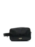 Moschino Fantasia leather logo-print makeup bag - Black