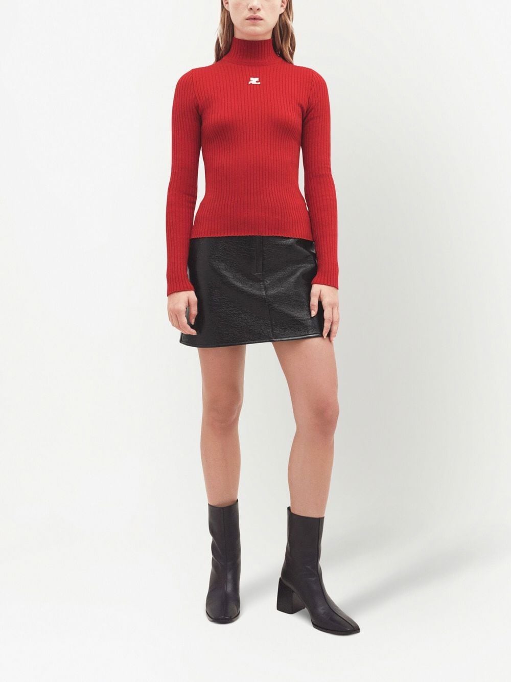 Courrèges Ribgebreide top - Rood