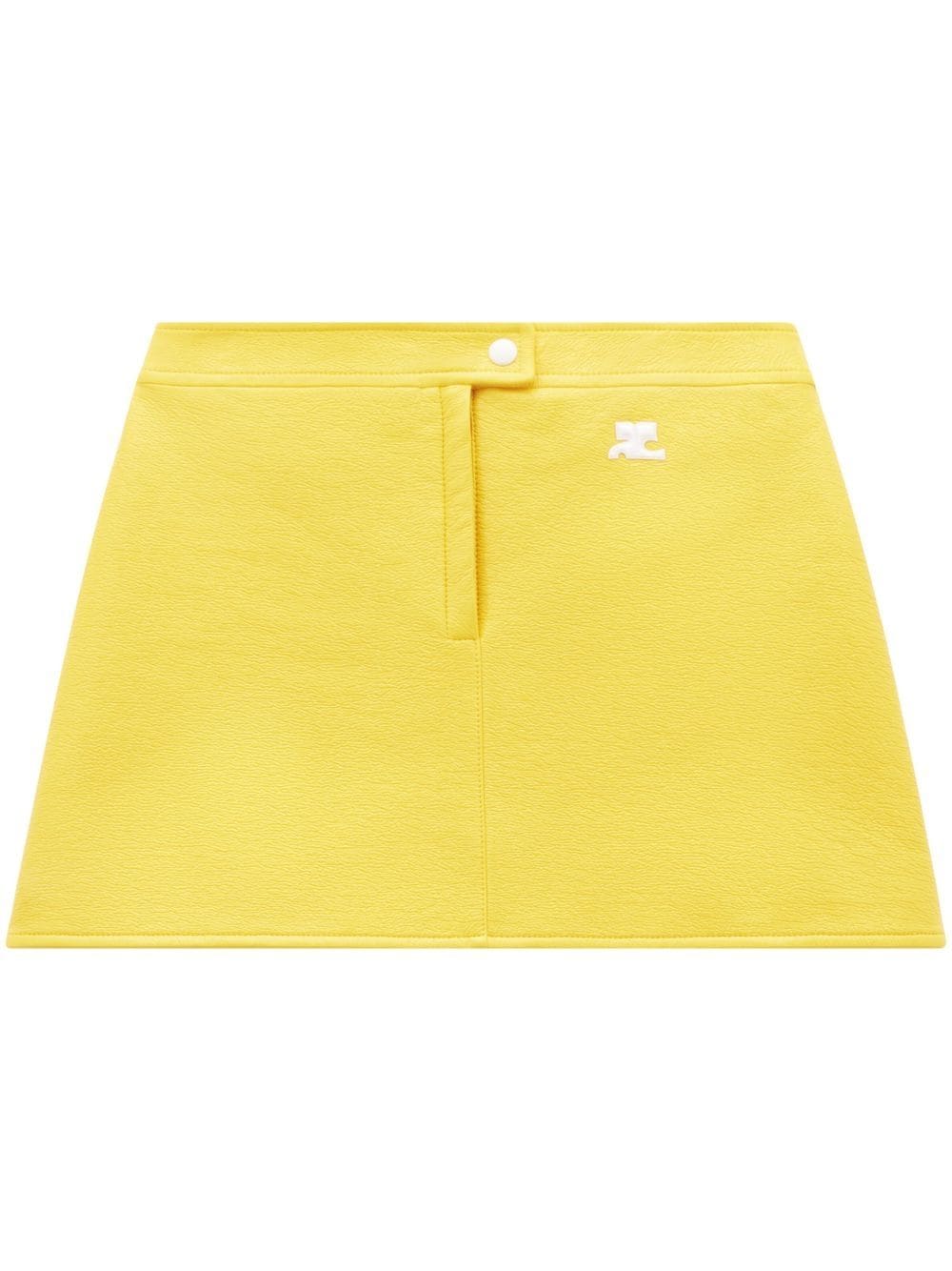 Courrèges Iconique Vinyl Skirt In Yellow