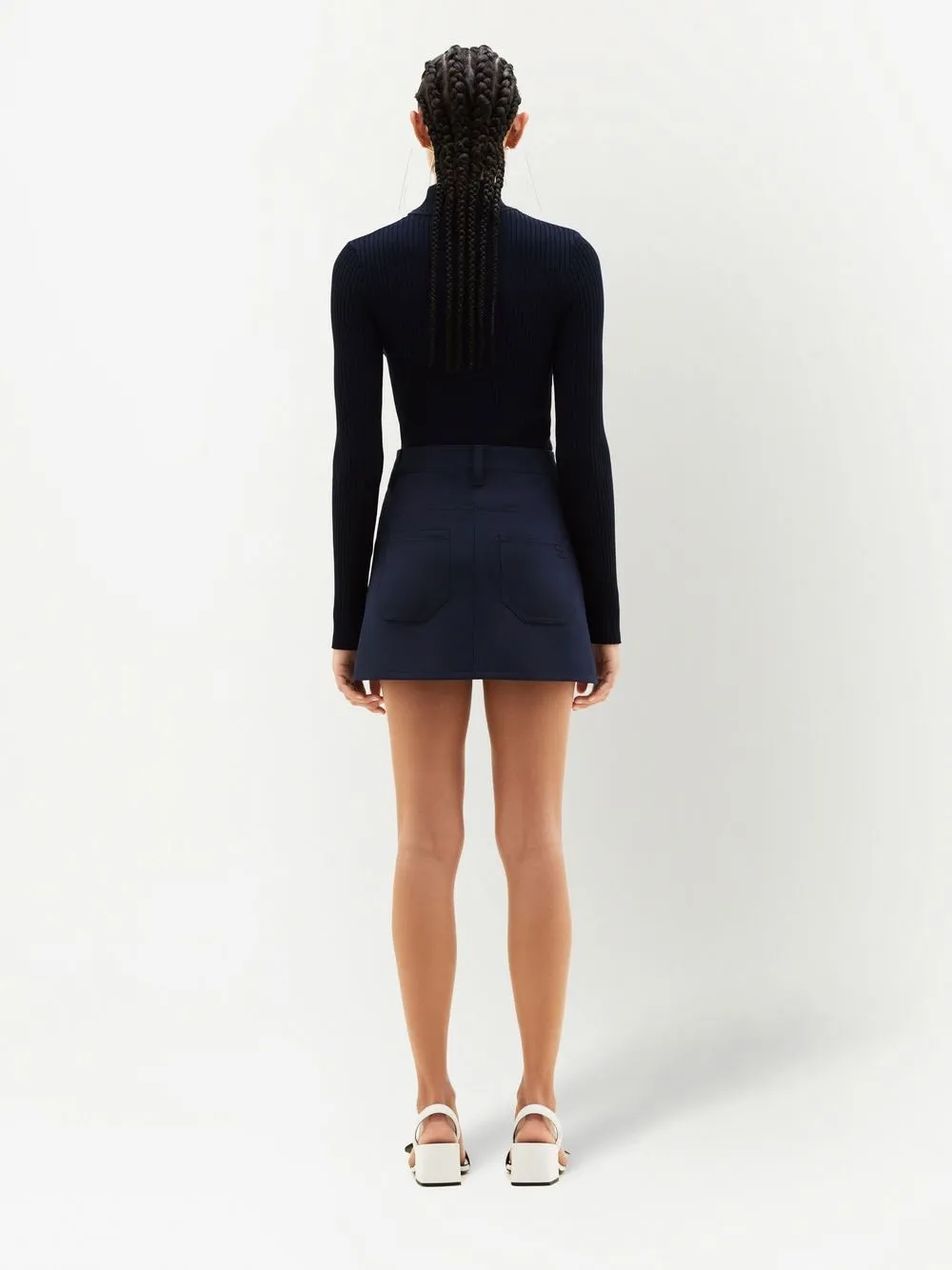 Courrèges Trui met logopatch en opstaande hals Blauw
