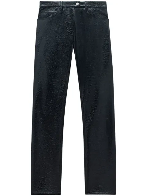 Courrèges five-pocket vinyl straight trousers 