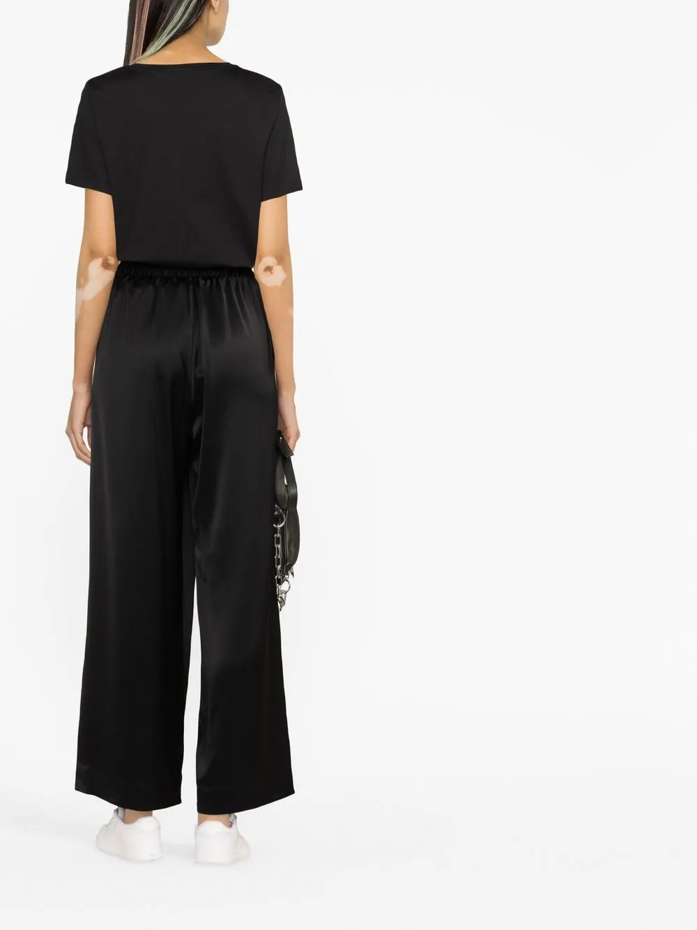 Calvin Klein Round-neck Short-sleeved T-shirt In 黑色