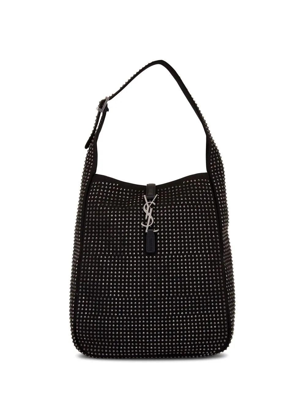 

Saint Laurent logo-lettering rhinestone tote - Black