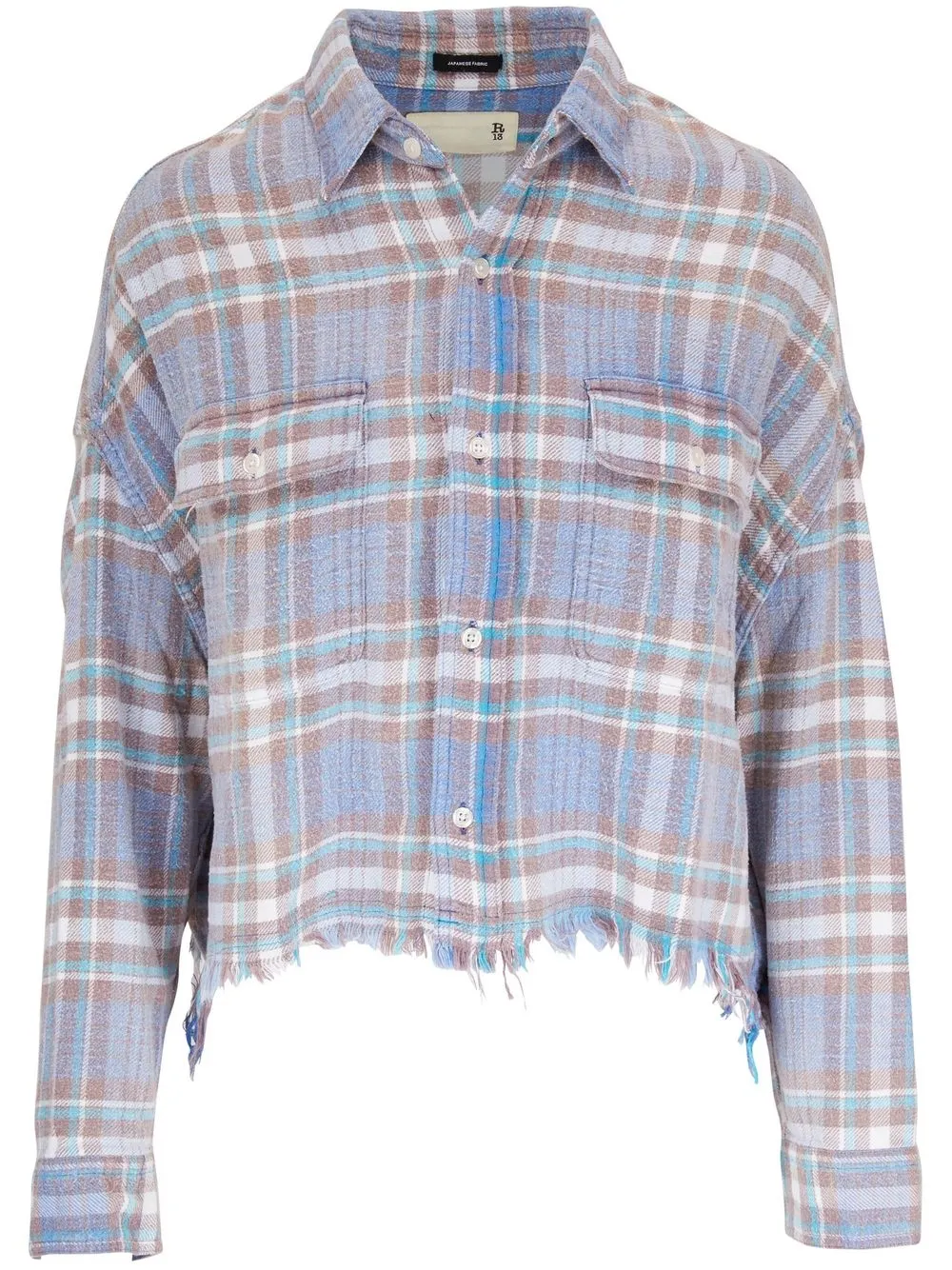 

R13 check distressed-hem shirt - Blue