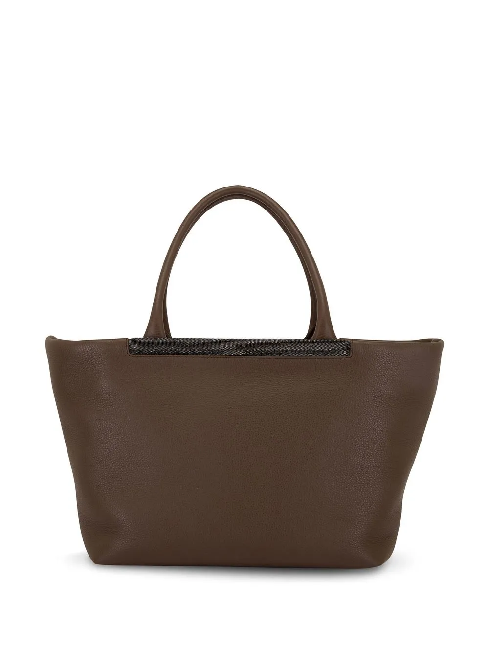 Brunello Cucinelli embossed-logo detail tote bag - Brown