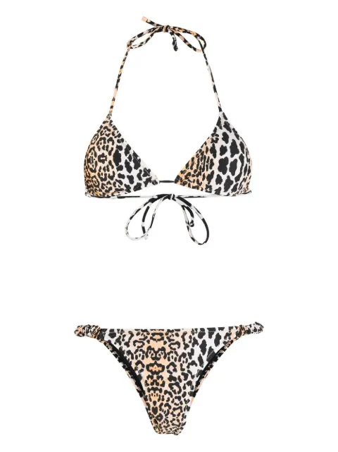 Reina Olga leopard-print scrunchie bikini set